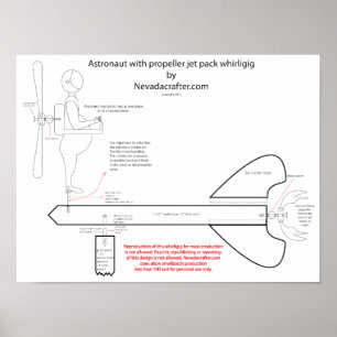 Pôster Design de laço de mochila a jato astronauta