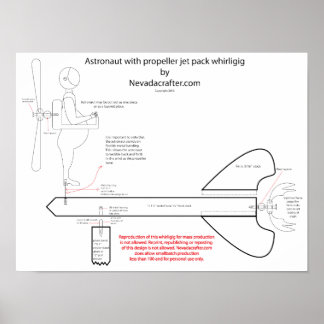 Pôster Design de laço de mochila a jato astronauta