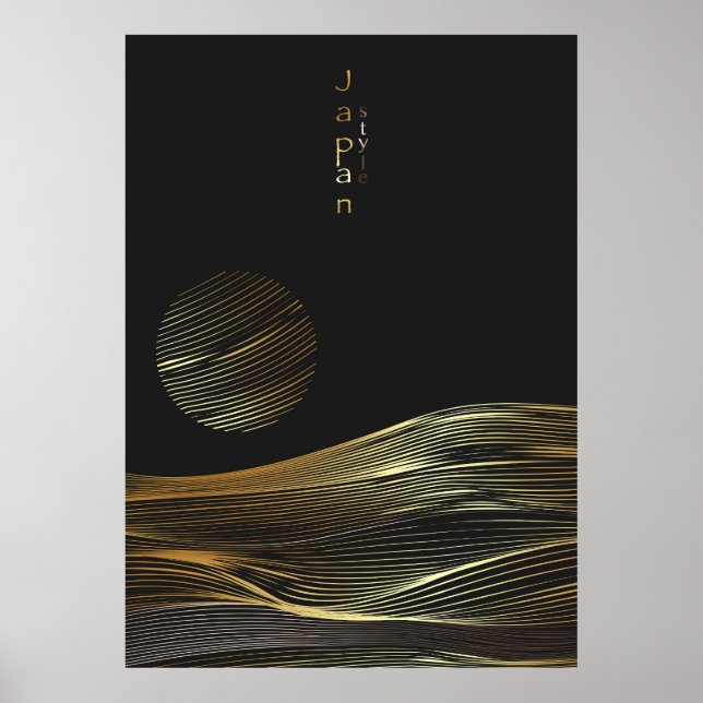 Poster Design de layout de montanha em estilo oriental (Frente)