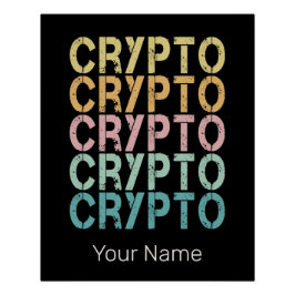 Pôster Design De Letra Retro De Criptomoeda