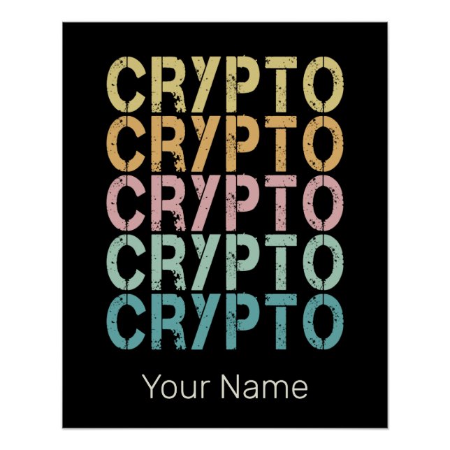 Pôster Design De Letra Retro De Criptomoeda (Frente)