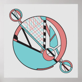 Poster Design de Lua Geométrica com Deco de Arte de Paste