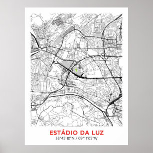 Poster Design de Mapa Estadio Da Luz