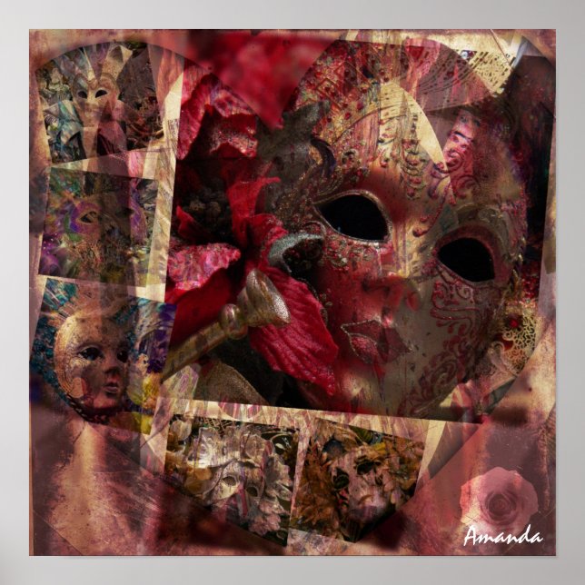 Pôster Design de Máscaras Modernos (Frente)
