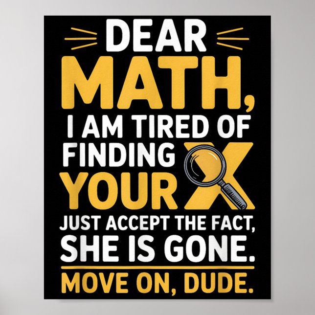 Poster Design de matemática engraçado para meninos menina (Frente)