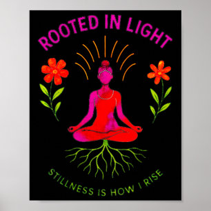 Poster Design de Meditação Yoga Enraizado em Luz