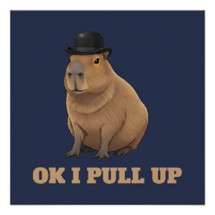 Pôster Design de meme de capivara engraçado e moderno