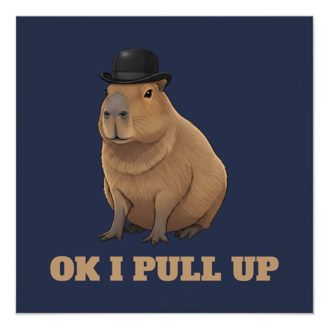 Pôster Design de meme de capivara engraçado e moderno (Frente)