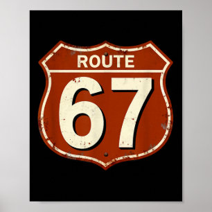 Poster Design de meme de estrada retrô engraçado da Rota
