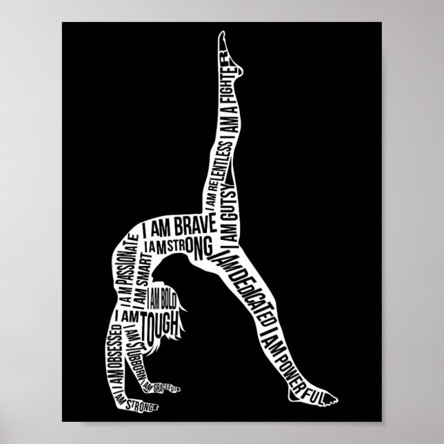 Poster Design de meninas acrobáticas de torcida fazendo t (Frente)