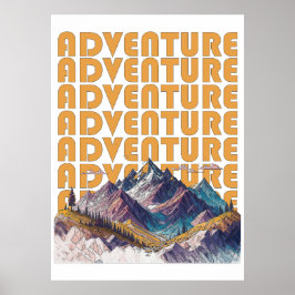 Poster Design de montanha da Aventura