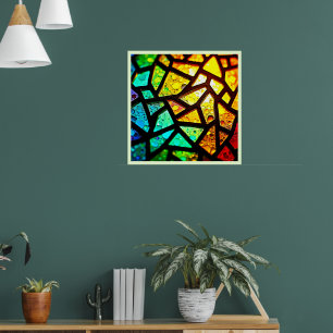 Poster Design de Mosaico de Luz Abstrata Vibrante