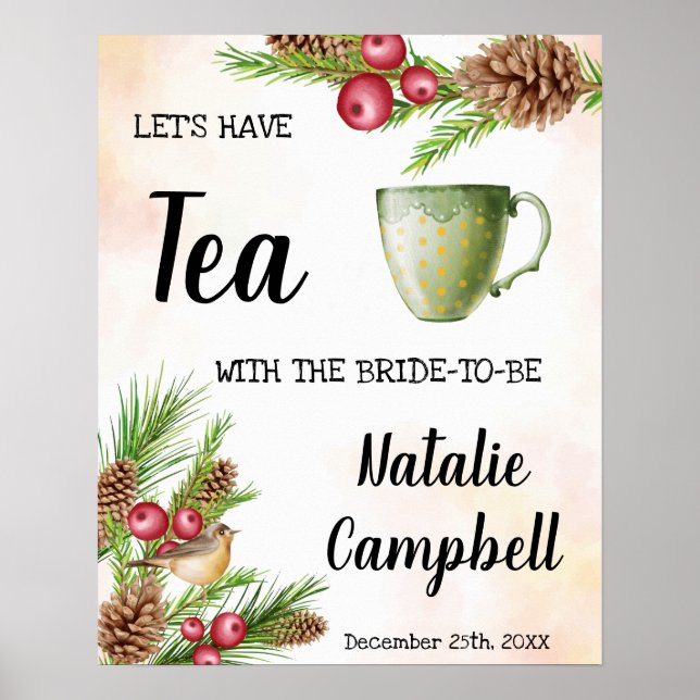Poster Design de Natal Chá de panela do Tea (Frente)