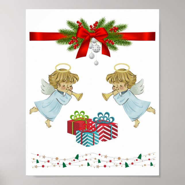 Poster Design de Natal com anjos (Frente)