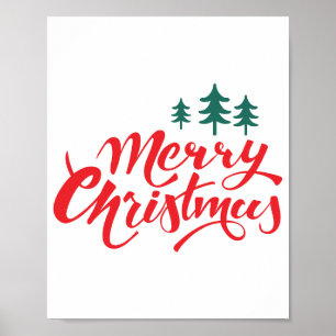 Poster Design de Natal com árvores