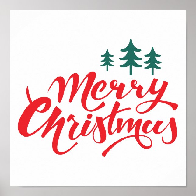 Poster Design de Natal com árvores (Frente)