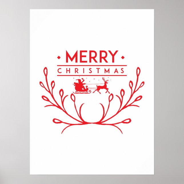 Poster Design de Natal com renas (Frente)