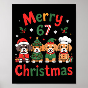 Poster Design de Natal de Dachshund Fofo, Cachorro de Fér