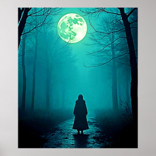 Poster Design de Noite de Lua Cheia