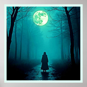 Poster Design de Noite de Lua Cheia