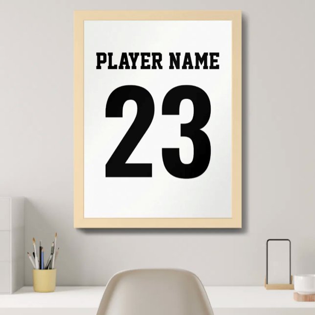 Poster Design de Números de Esporte Branco e Preto Person (Criador carregado)