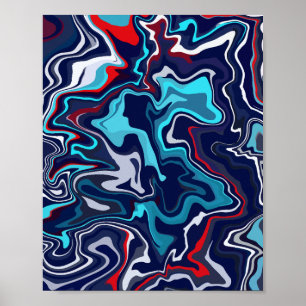Poster Design de Onda Fluida Abstrata