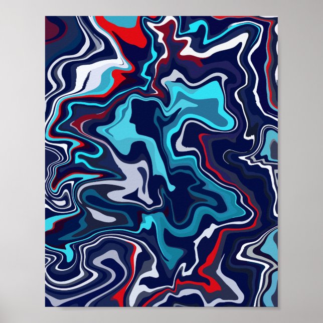 Poster Design de Onda Fluida Abstrata (Frente)