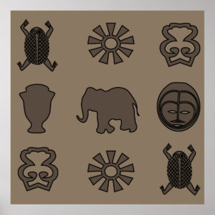Poster design de ornamento de abstrato africano para arte