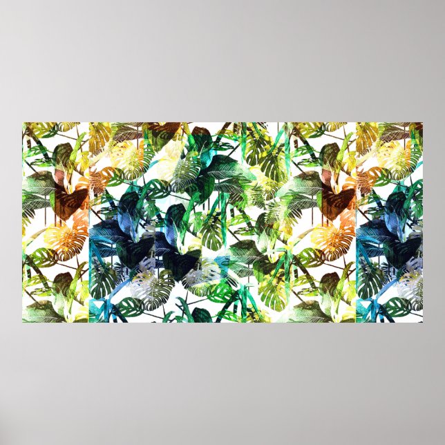 Poster design de padrão abstrato feito com cores vibrante (Frente)