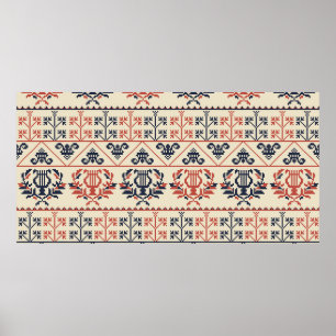 Poster Design de padrão constante com palestino tradicion