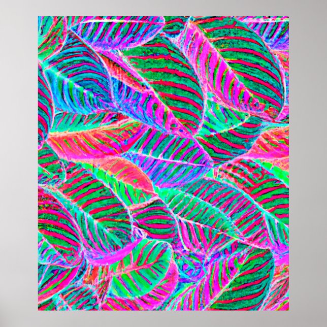 Poster Design de padrão de folha vívida (Frente)