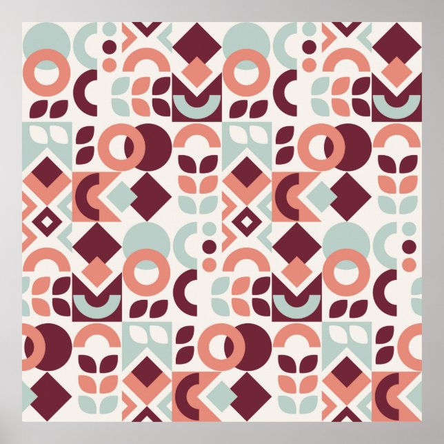 Poster Design de padrão escandinavo. Retro moderno simple (Frente)