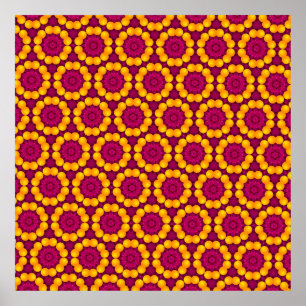 Poster design de padrão feito por repetição de sha geomét