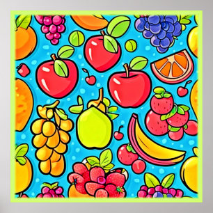 Poster Design de padrão frutuoso