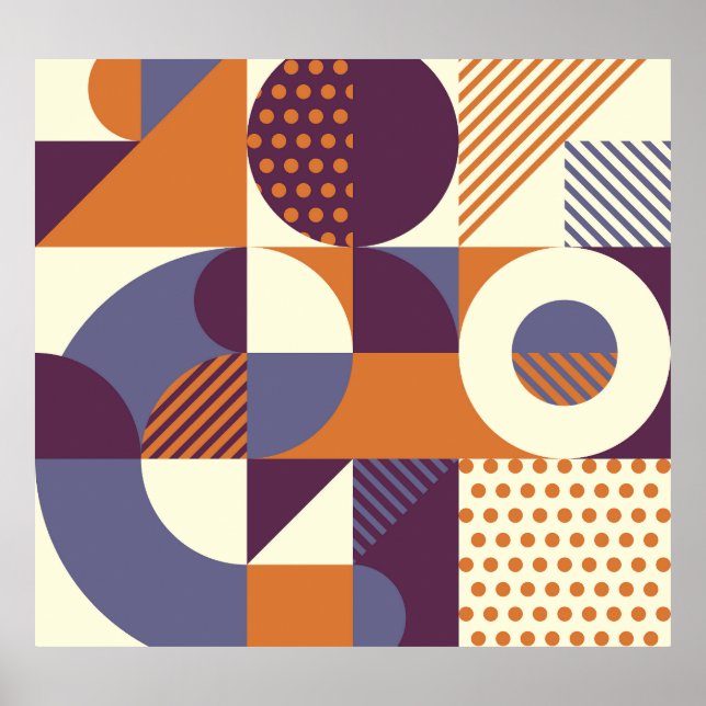 Poster Design de Padrão Geométrico do Estilo Retroativo (Frente)