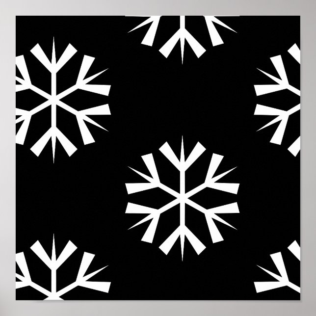 Poster design de padrão SNOWFLAKE bonito | (Frente)