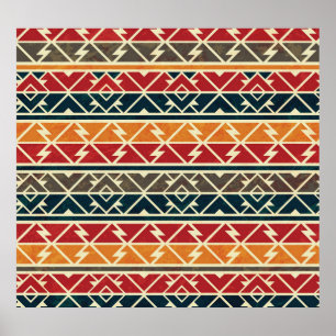 Poster Design de padrão tradicional africano sem costura
