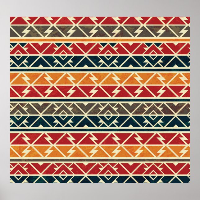 Poster Design de padrão tradicional africano sem costura (Frente)