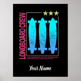 Poster Design de palangre Olli vintage para patinadores