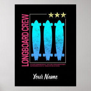 Poster Design de palangre Olli vintage para patinadores