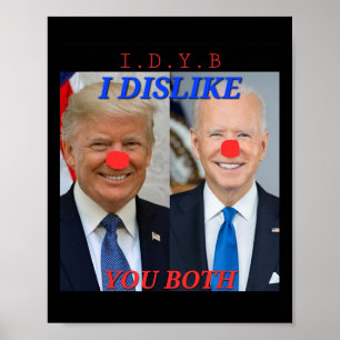 Poster Design de Palhaços Politicos Engraçados Trump Bide