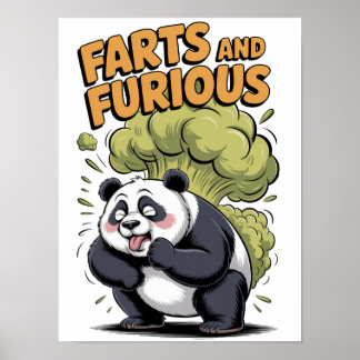 Poster Design de Panda de Desenho Animado Divertido em Br