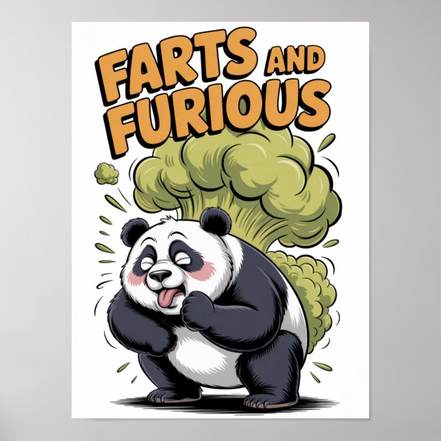 Poster Design de Panda de Desenho Animado Divertido em Br (Frente)