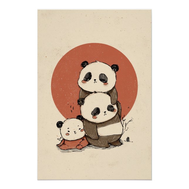 Pôster Design de Pandas Cuecas (Frente)