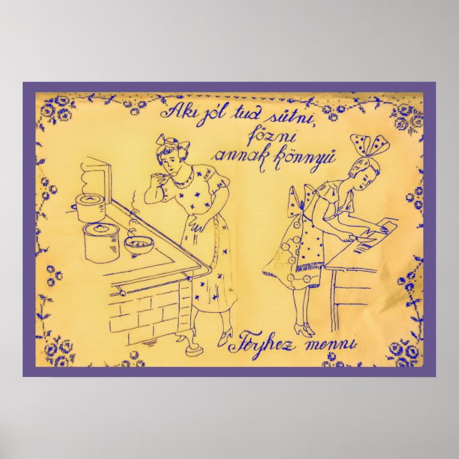 Poster Design de pano de parede húngaro antigo (Frente)