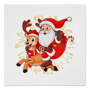 Pôster **"Design de Papai Noel Divertido – Alegre e Festi