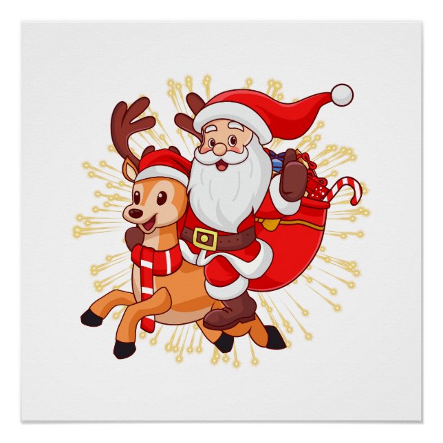Pôster **"Design de Papai Noel Divertido – Alegre e Festi (Frente)