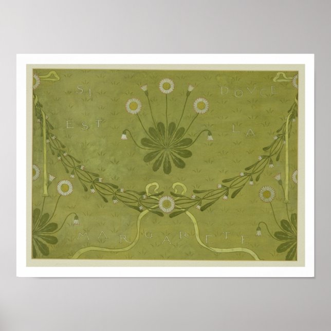 Pôster design de papel de parede 'La Margarete', impresso (Frente)