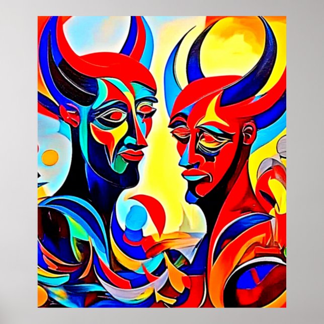 Poster Design de Par Espirituoso Vívido (Frente)