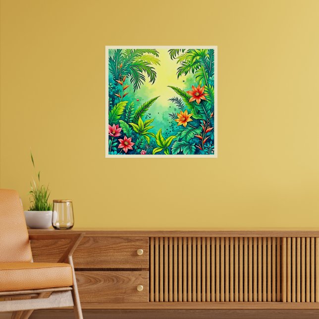 Poster Design de Paraíso Tropical Jungle Lush (Sala de Estar 2)